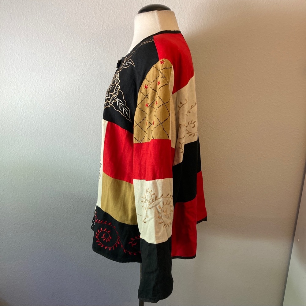 Allure Patchwork Embroidered Lined Jacket 1x - image 3